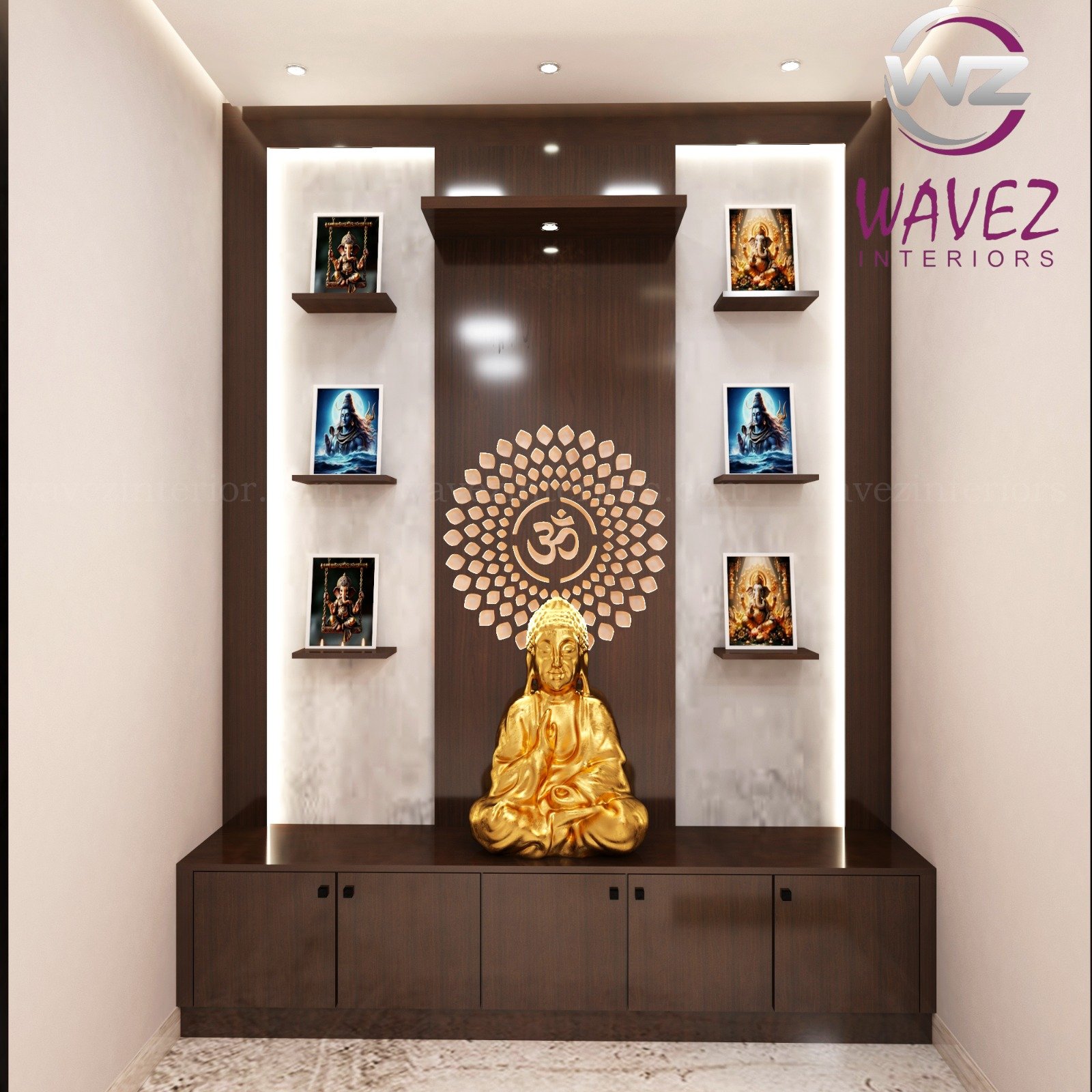 Custom furniture and décor interior design by Wavez Interiors Kerala